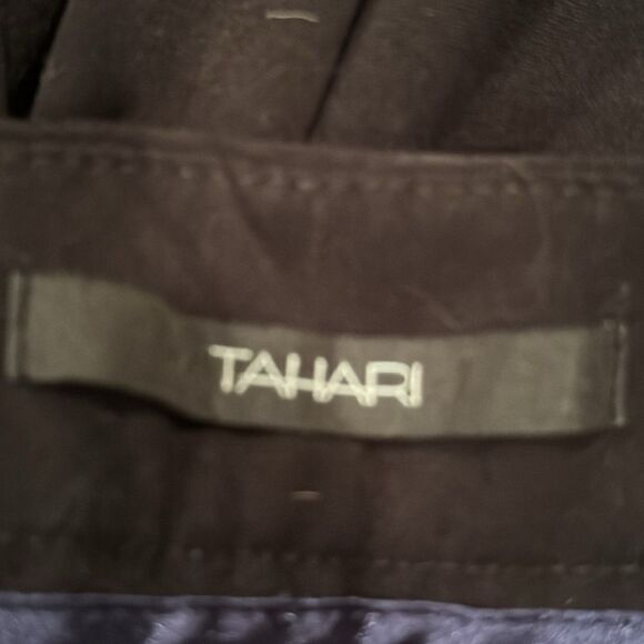 Tahari Black Cropped Pants Size O Slacks Sleek Look - Picture 4 of 7